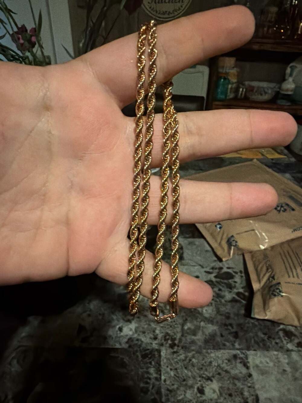 4mm Gold filled Rope Chain Necklace 24 inches